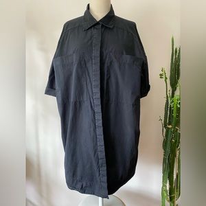 Black oversized shirt dress